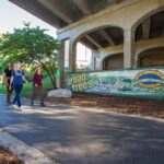 Tree mural at Benton Avenue underpass by Farley Lewis